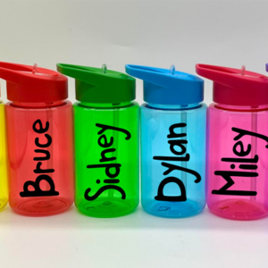 Kids Personalised Water Bottle - Black Font