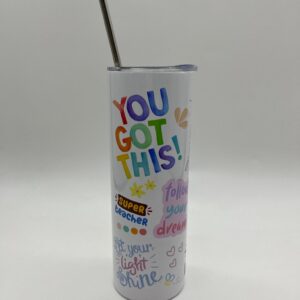 Teacher Tumbler with Lid & Straw