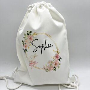 Personalised Drawstring Bag Ballerina Bunny