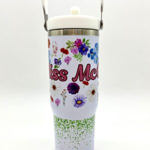 30oz Swing Lid Tumbler - Flower Design 2