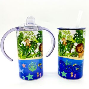 Grow with me Sippy cup - Jungle and Ocean Themed